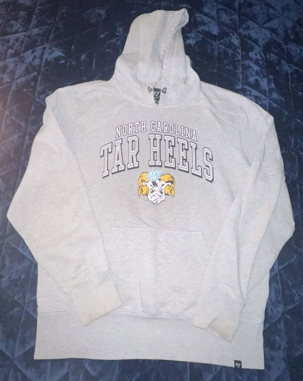 47 Brand North Carolina Tar Heels Grey Fleece Pullover Hoodie